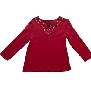 Rafaella women’s red 3/4 sleeve top Size Medium